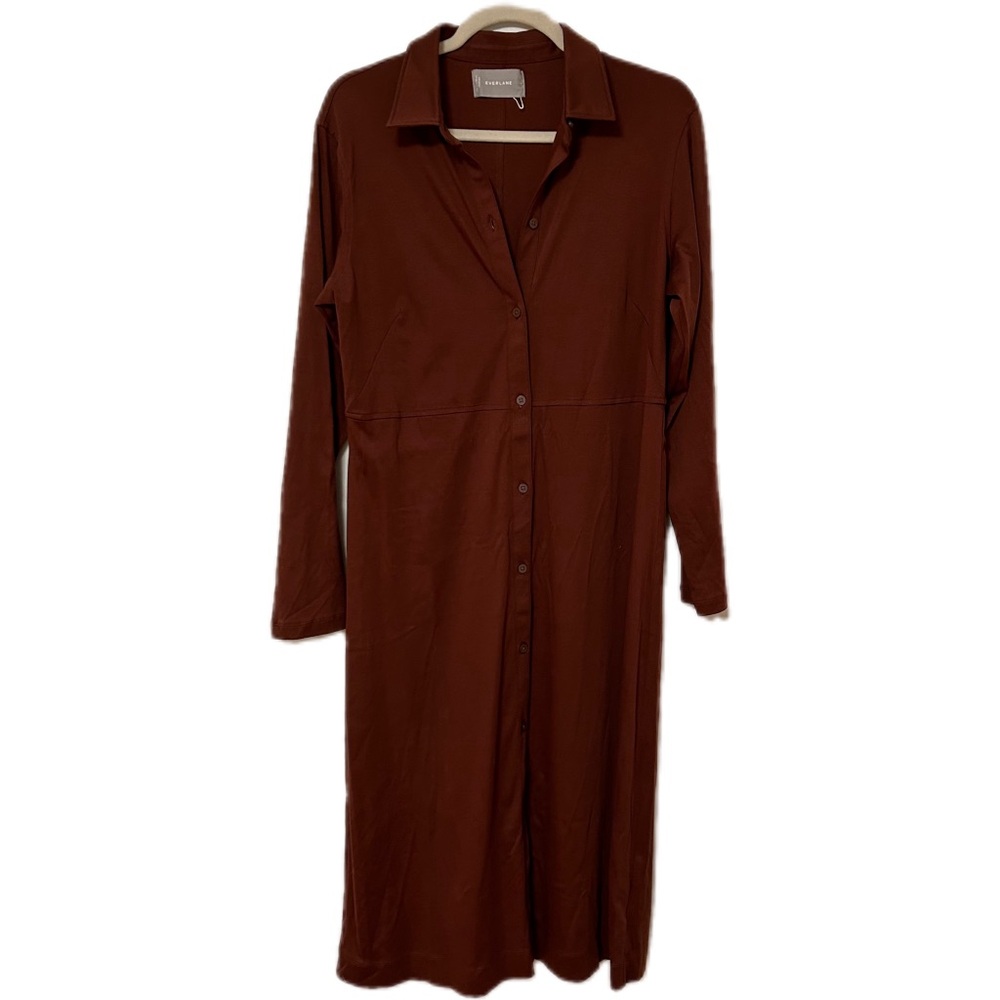 Everlane Brown Button Down Shirt Dress